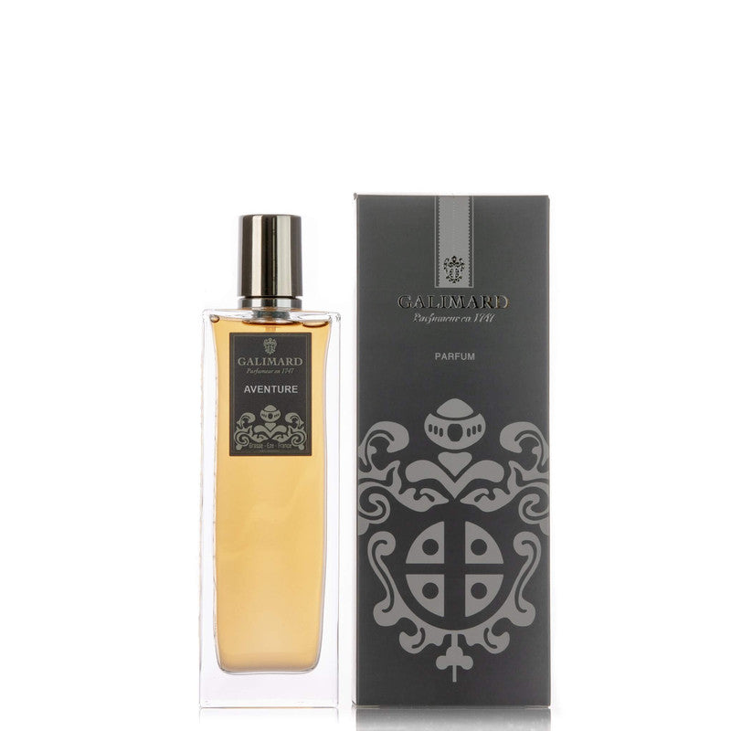 Perfume Aventure de Galimard con fondo blanco