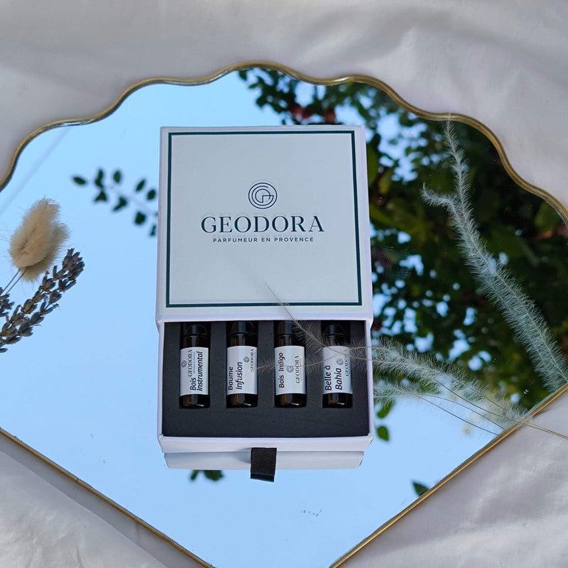 Cofre de descubrimiento o discovery set de toda la gama para mujer de perfumes de la marca Geodora