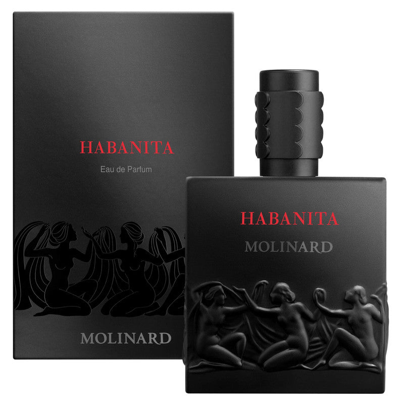 Perfume Habanita de Molinard con caja en fondo blanco
