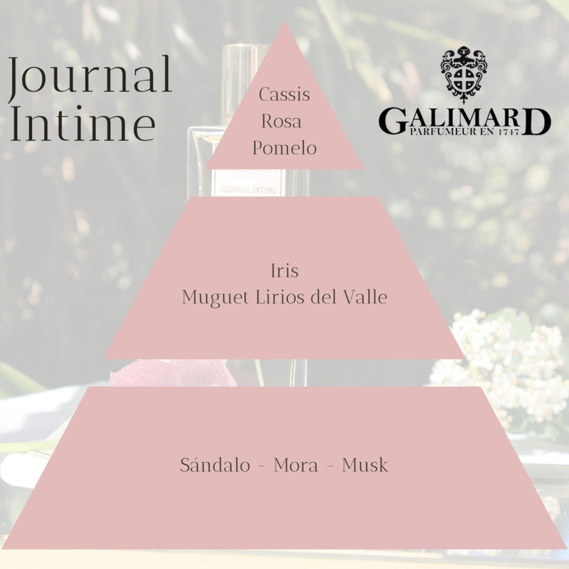 Piramide olfativa de perfume Journal Intime de Galimard