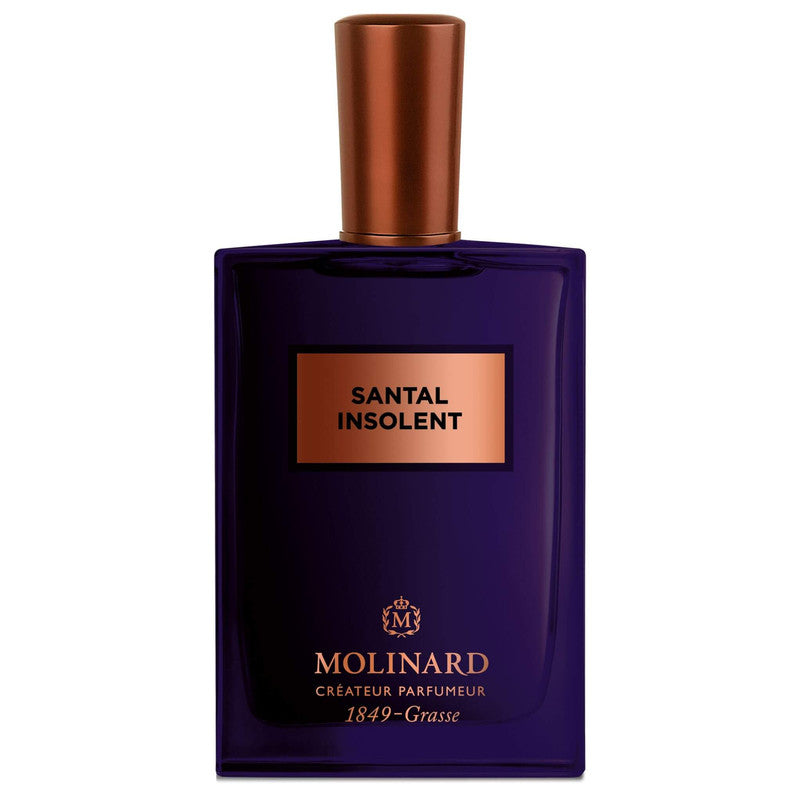 Perfume Santal Insolent de Molinard en fondo blanco