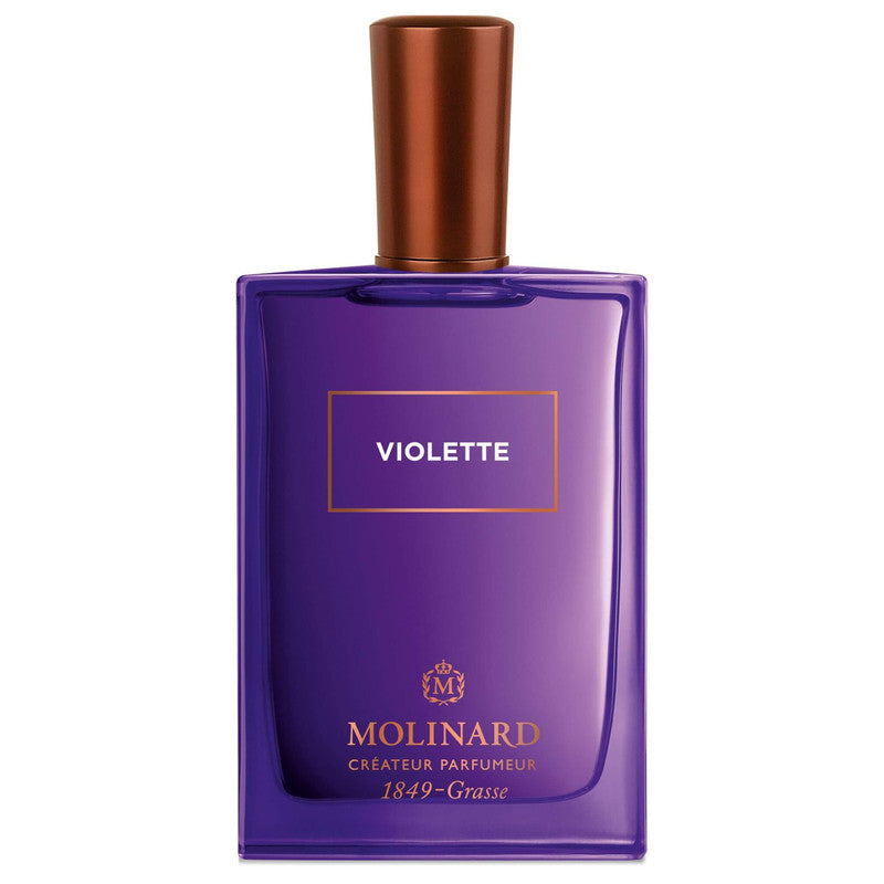 Perfume Violette de Molinard en fondo blanco