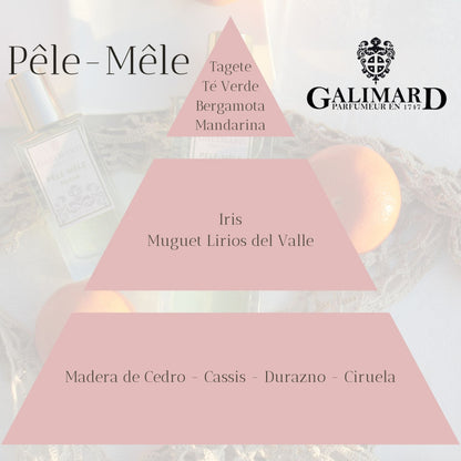 Piramide olfativa de perfume Pele Mele de Galimard