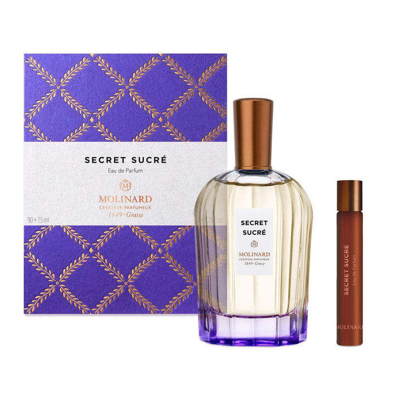 Perfume Secret Sucré de Molinard con caja en fondo blanco