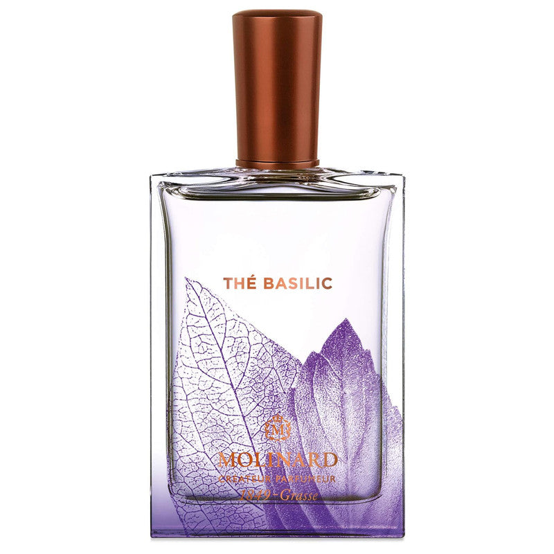 Perfume Thé Basilic de Molinard en fondo blanco